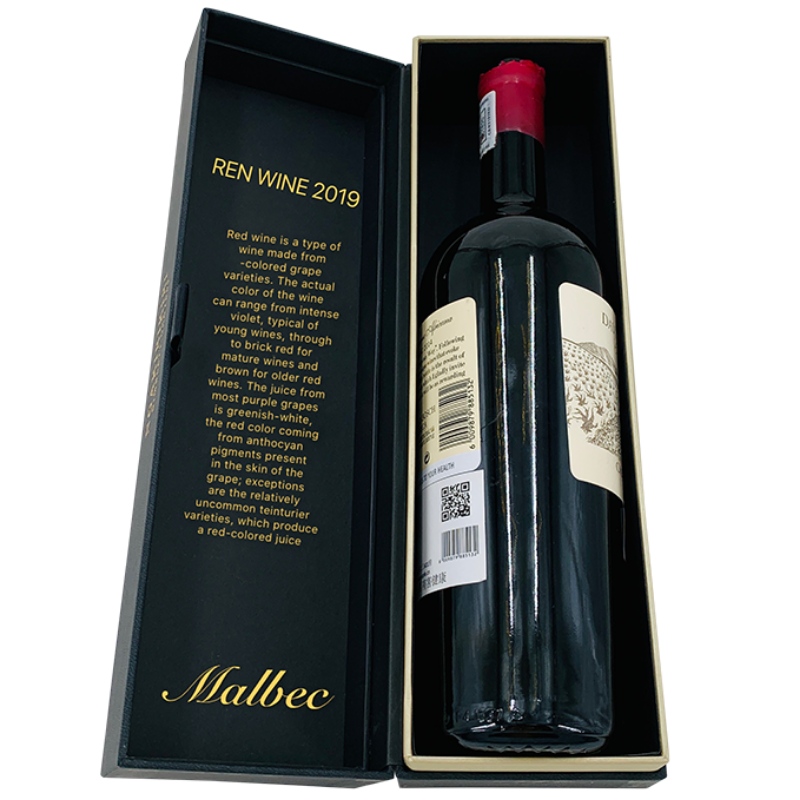 Cutie de ambalare de vin personalizată de lux cu EVA neagră în interior