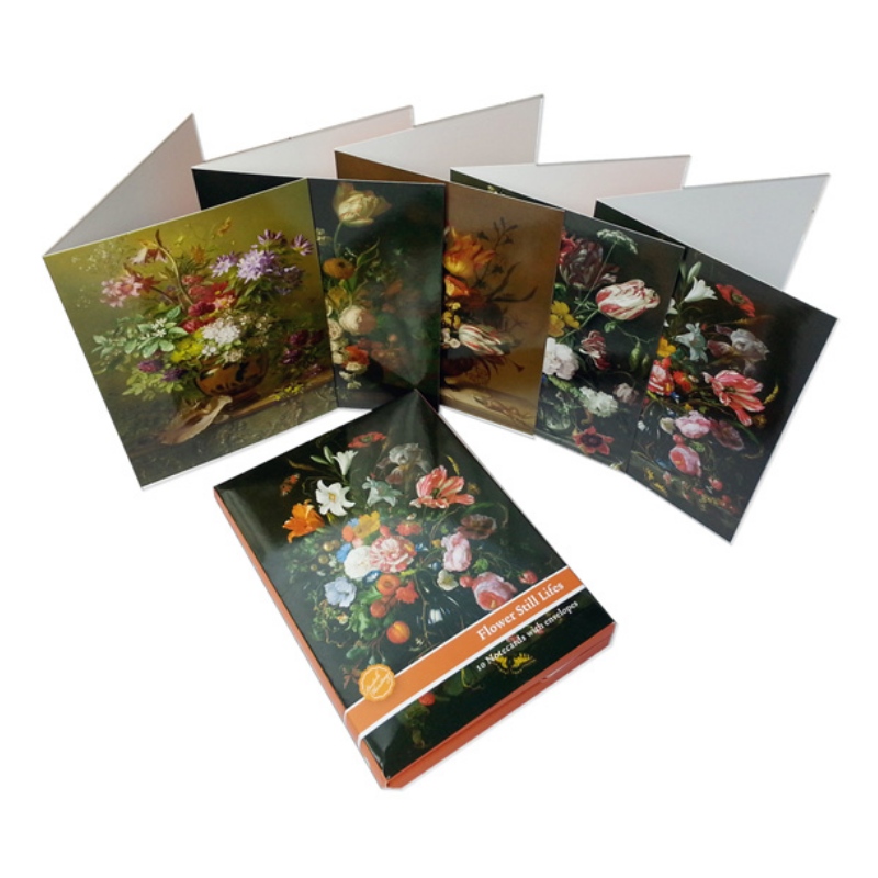 Flower Painting Greeting Cards Pack of 10, Note Cards cu Plicuri